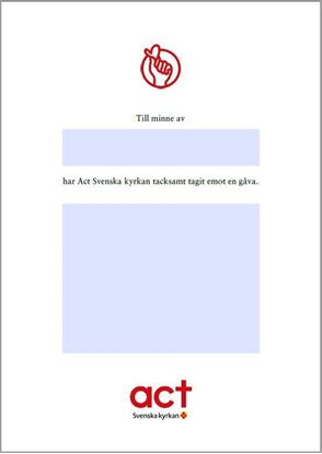 Bild på Minnesblad Act Svenska kyrkan. A4 pdf.