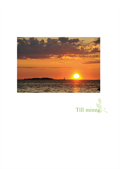 Bild på Minnesblad utlandskyrkan solnedgång i hav
