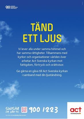 Bild på Ljusbärarskylt, Act Svenska kyrkan