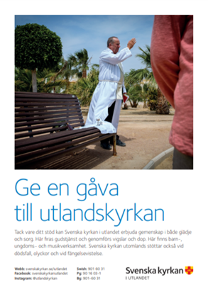 Bild på Ge en gåva till Svenska kyrkan i utlandet, affisch