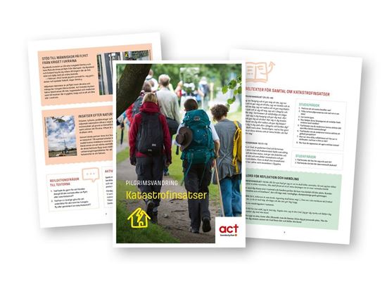 Bild på Pilgrimsvandring Katastrofinsatser, pdf med inspiration