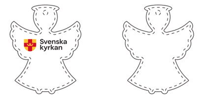 Bild på Reflexänglar med Svenska kyrkans nya logotyp
