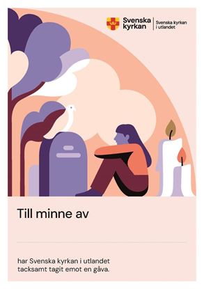 Bild på Minnesblad SvK i utlandet. Illustration sten och ljus