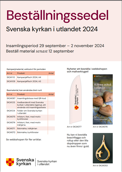 Bild på Beställningssedel Kampanj 2024 Svenska kyrkan i utlandet