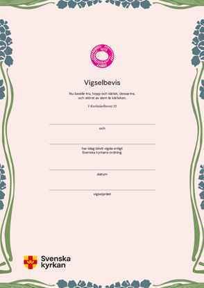 Bild på Bevisserien / Vigselbevis, 25-pack + mapp