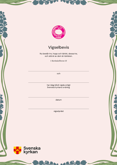Bild på Bevisserien / Vigselbevis, 25-pack + mapp