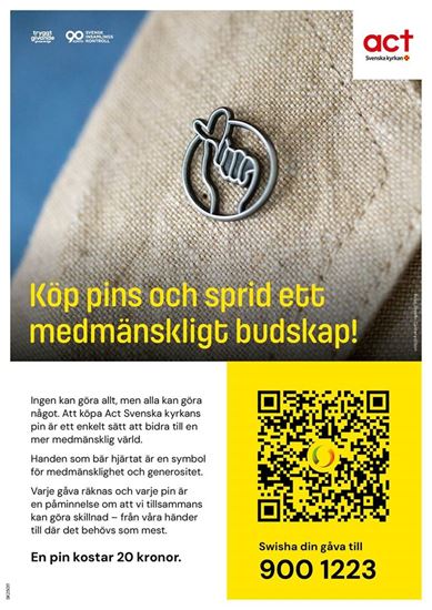 Bild på Pins för medmänsklighet – Säljskylt, A4