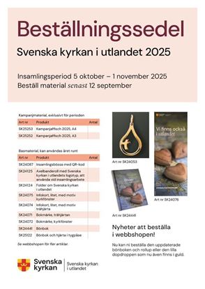Bild på Beställningssedel Kampanj 2025 Svenska kyrkan i utlandet