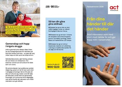 Bild på Folder Från dina händer till där det händer, 99x210 mm