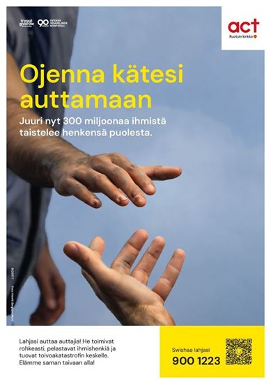 Bild på Affisch finska, Ojenna kätesi auttamaan, A4