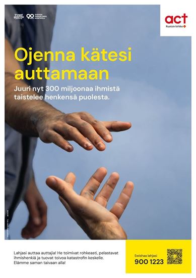 Bild på Affisch finska, Ojenna kätesi auttamaan, A3