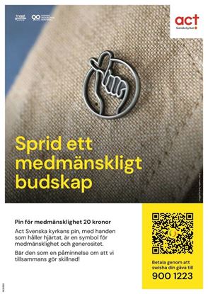 Bild på Säljskylt  – Pins för medmänsklighet, A4