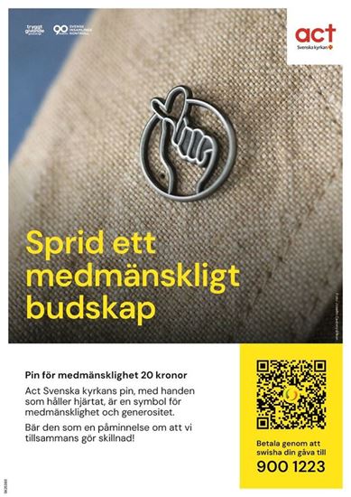 Bild på Säljskylt  – Pins för medmänsklighet, A4