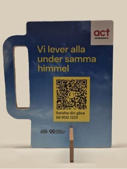 Bild på Insamlingsbössa för Swish-gåvor