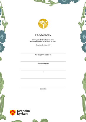 Bild på Bevisserien / Fadderbrev, 25-pack + mapp.