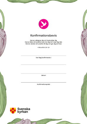 Bild på Konfirmationsbevis, 25-pack + mapp